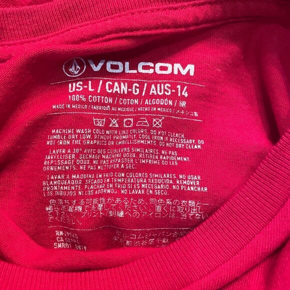 ⚡️ Volcom Red Long Sleeve Tee Shirt - Size L⚡️ - Picture 5 of 5